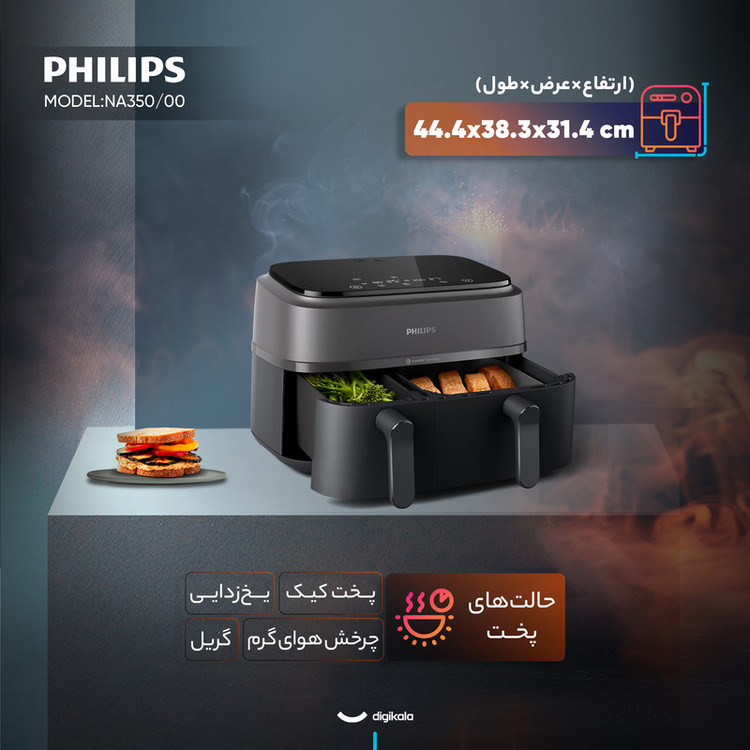 محصول نمونه تستی هواپز 9 لیتر فیلیپس مدل NA350/00